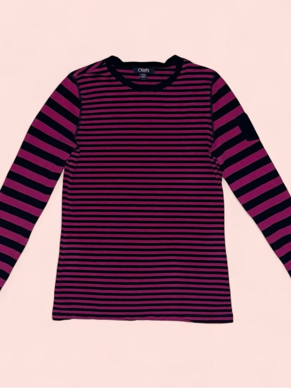 Chaps Sport Women’s Striped Long Sleeve Cotton Top